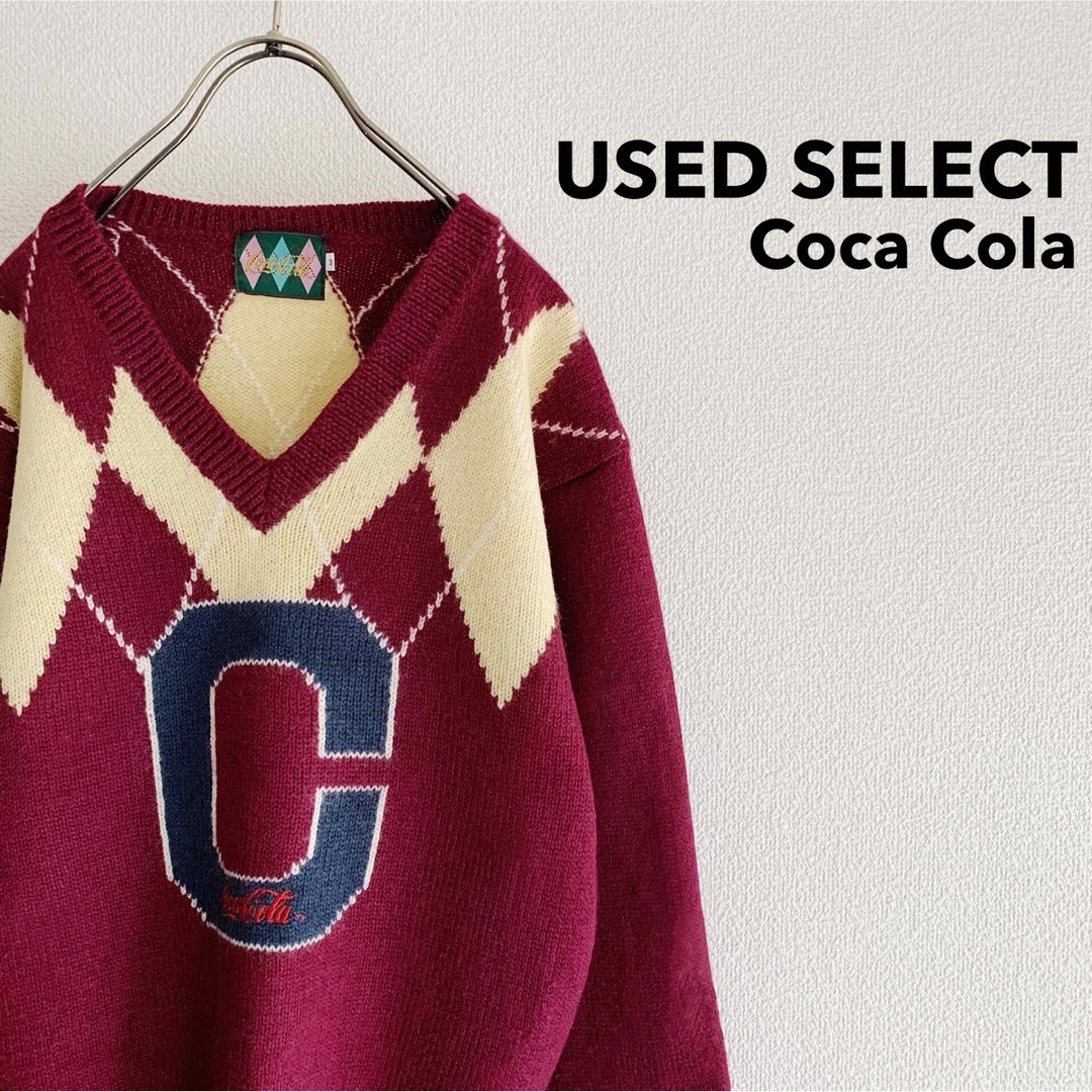 Vintage “CocaCola” Argyle V Neck Sweater