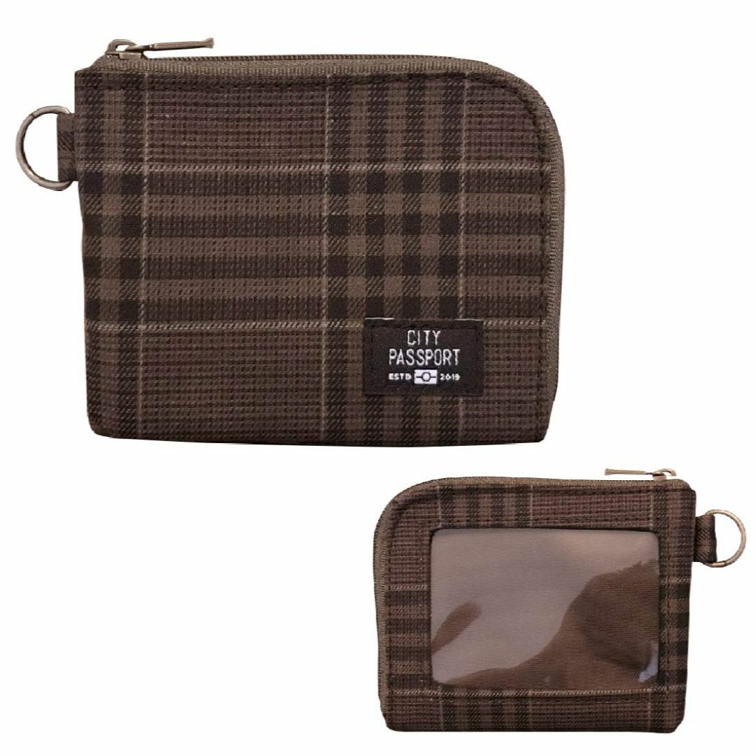 [スイッチスタンス] 財布 小型 パスケース コインケース チェック ブラウン  メンズのバッグ(その他)の商品写真