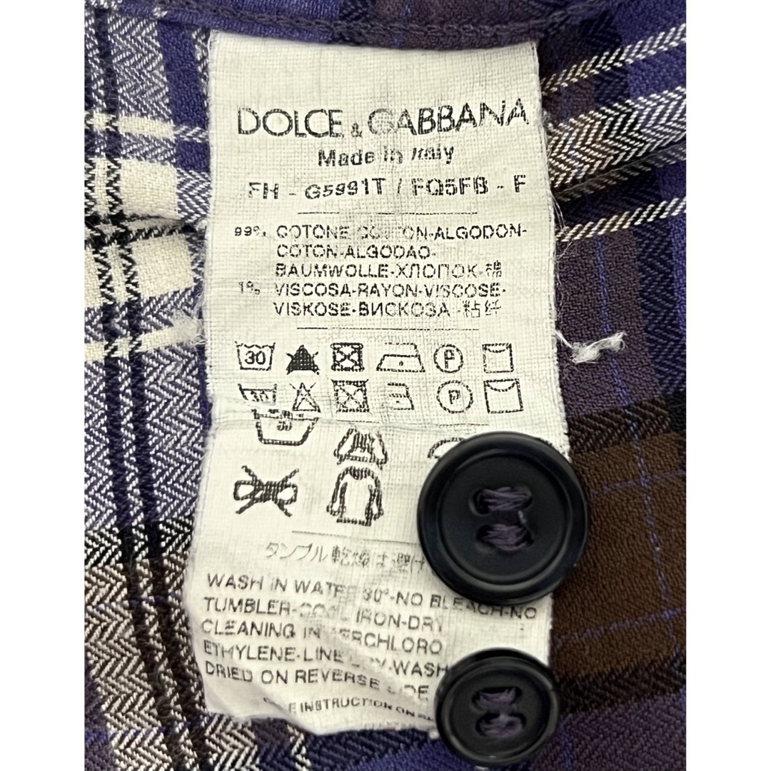Dolce&Gabbana ドルチェ　ガッパーナ　チェックシャツ　ネルシャツMチェック柄