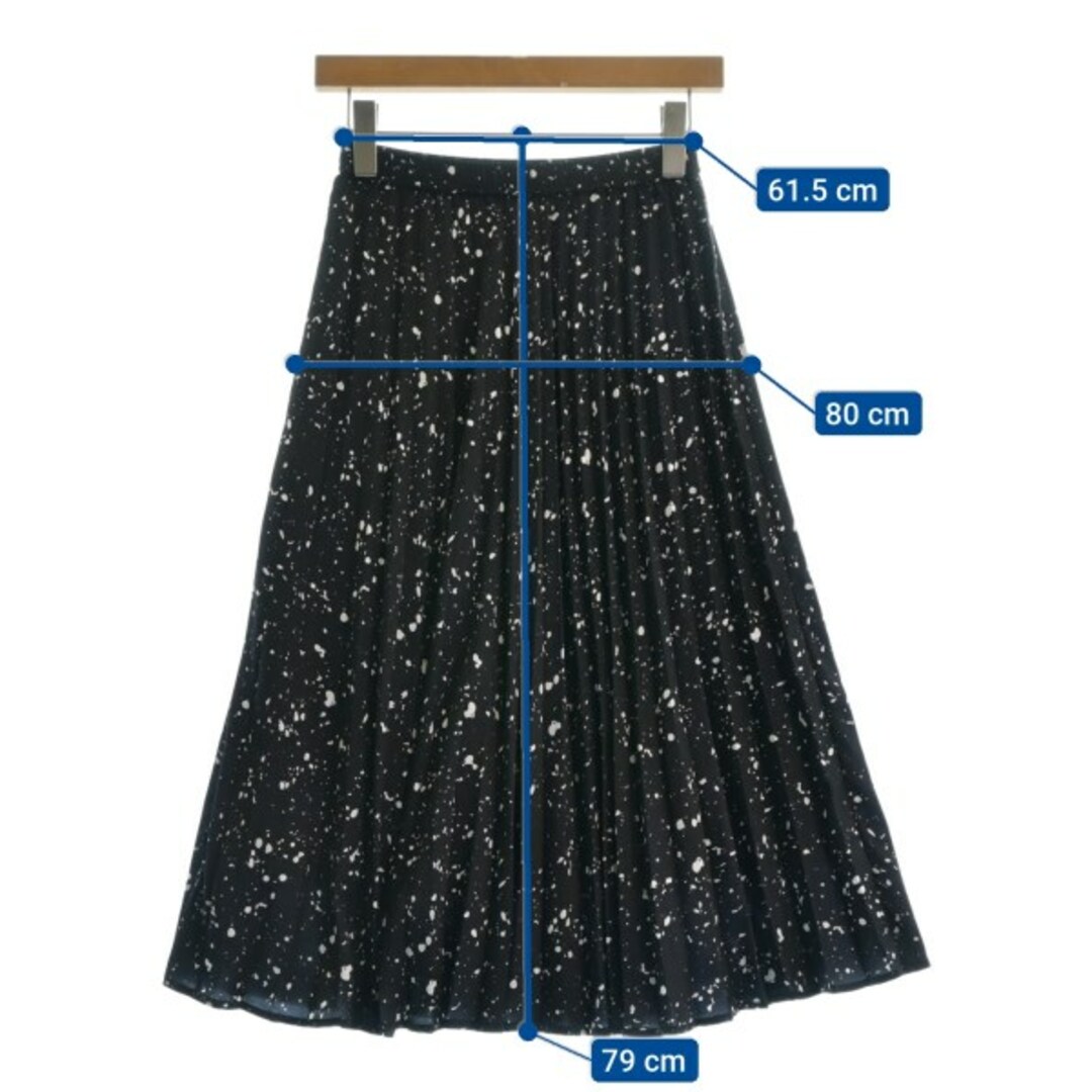INDIVI(インディヴィ)のINDIVI ロング・マキシ丈スカート 05(XXS位) 黒x白(ドット) 【古着】【中古】 レディースのスカート(ロングスカート)の商品写真