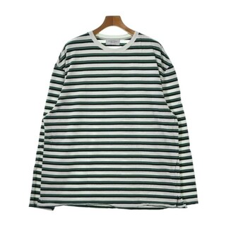 UNUSED - UNUSED Tシャツ・カットソー 4(XL位) 白x緑x黒(ボーダー ...