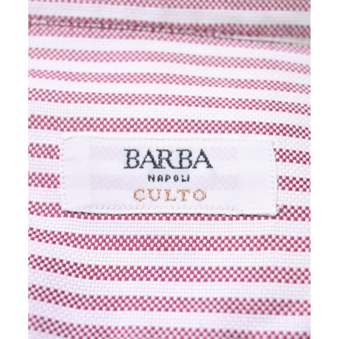 BARBA(バルバ)のBARBA バルバ ドレスシャツ 42(XXL位) 赤x白(ストライプ) 【古着】【中古】 メンズのトップス(シャツ)の商品写真