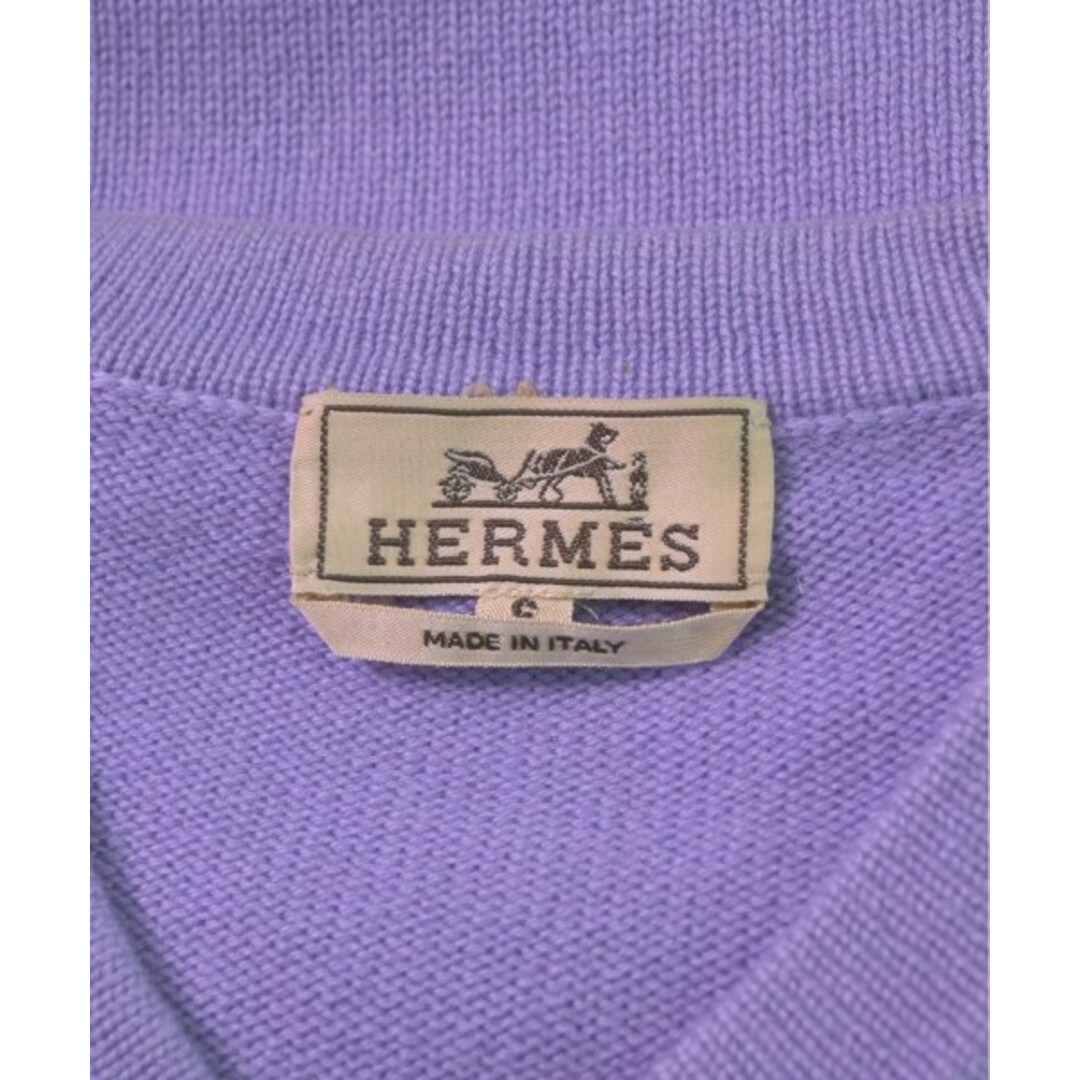 Hermes(エルメス)のHERMES エルメス ニット・セーター S 紫x黄緑xグレー 【古着】【中古】 メンズのトップス(ニット/セーター)の商品写真