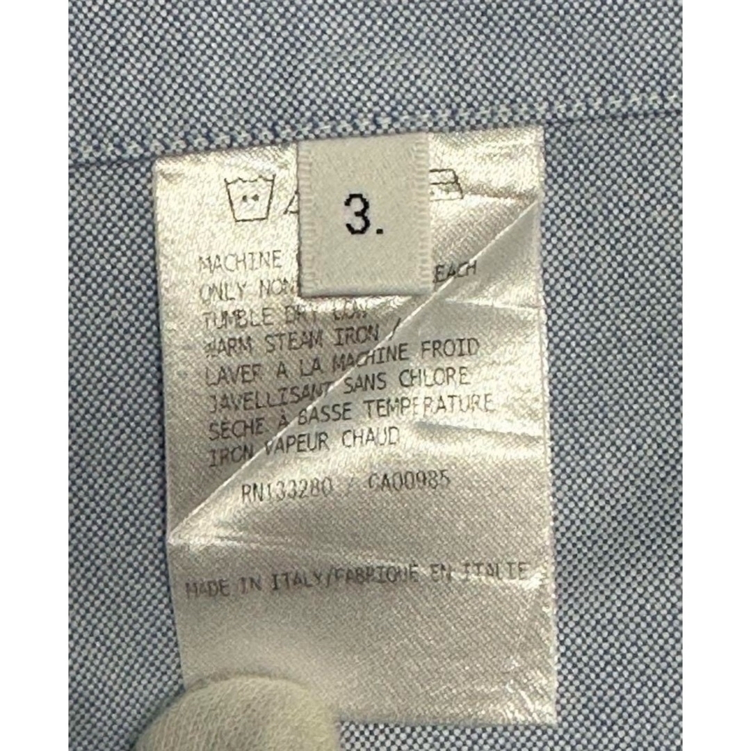 THOM BROWNE(トムブラウン)の✨イタリア製・極美品✨Thom Browne トリコロールテープ シャツ ブルー メンズのトップス(シャツ)の商品写真