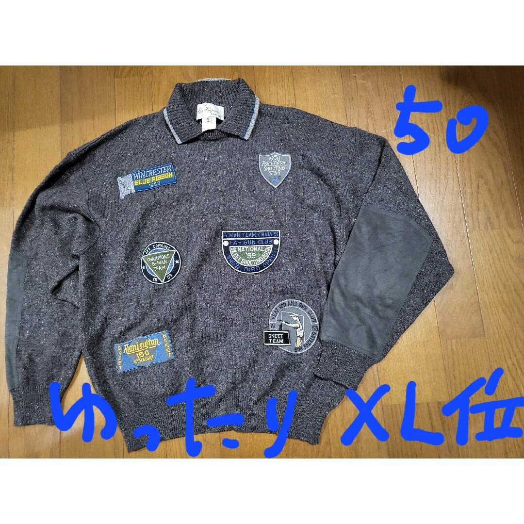 made in Italy‼️Les Copains 襟付ワッペンセーター/中古の通販 by