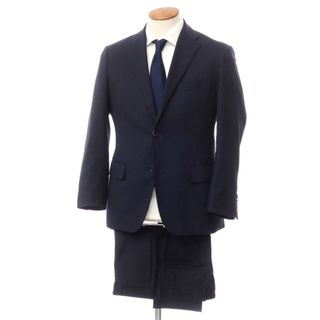 スーツカンパニー(THE SUIT COMPANY)の【中古】スーツカンパニー THE SUIT COMPANY ポリエステルウール ストライプ 3つボタンスーツ ダークネイビーxダークブルー【サイズ165cm-4Drop】【メンズ】(セットアップ)