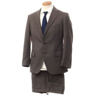 スーツカンパニー(THE SUIT COMPANY)の【中古】スーツカンパニー THE SUIT COMPANY ポリエステルウール チェック 3つボタンスーツ グレイッシュブラウン【サイズ165cm-4Drop】【メンズ】(セットアップ)