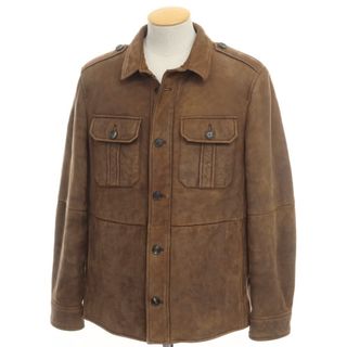 BRUNELLO CUCINELLI - 【中古】ブルネロクチネリ Brunello Cucinelli ムートン レザージャケット ブルゾン ブラウン【サイズＳ】【メンズ】