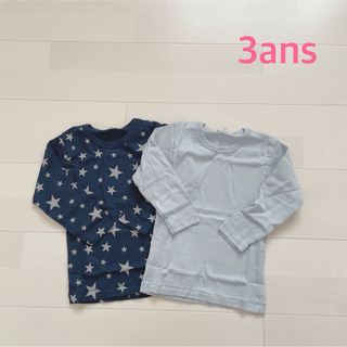 プチバトー(PETIT BATEAU)のプチバトー　長袖Tシャツ2枚組　3ans (下着)