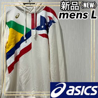 アシックス(asics)のasicsアシックストレーニングフラッググラフィックスウェットパーカーメンズ L(トレーニング用品)