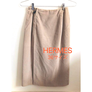 エルメス(Hermes)のHERMES エルメス コーデュロイスカート36(ひざ丈スカート)