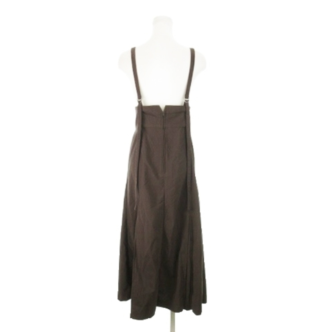 w closet(ダブルクローゼット)のダブルクローゼット スカート フレア ロング ハイウエスト サス付 F 茶 レディースのスカート(ロングスカート)の商品写真