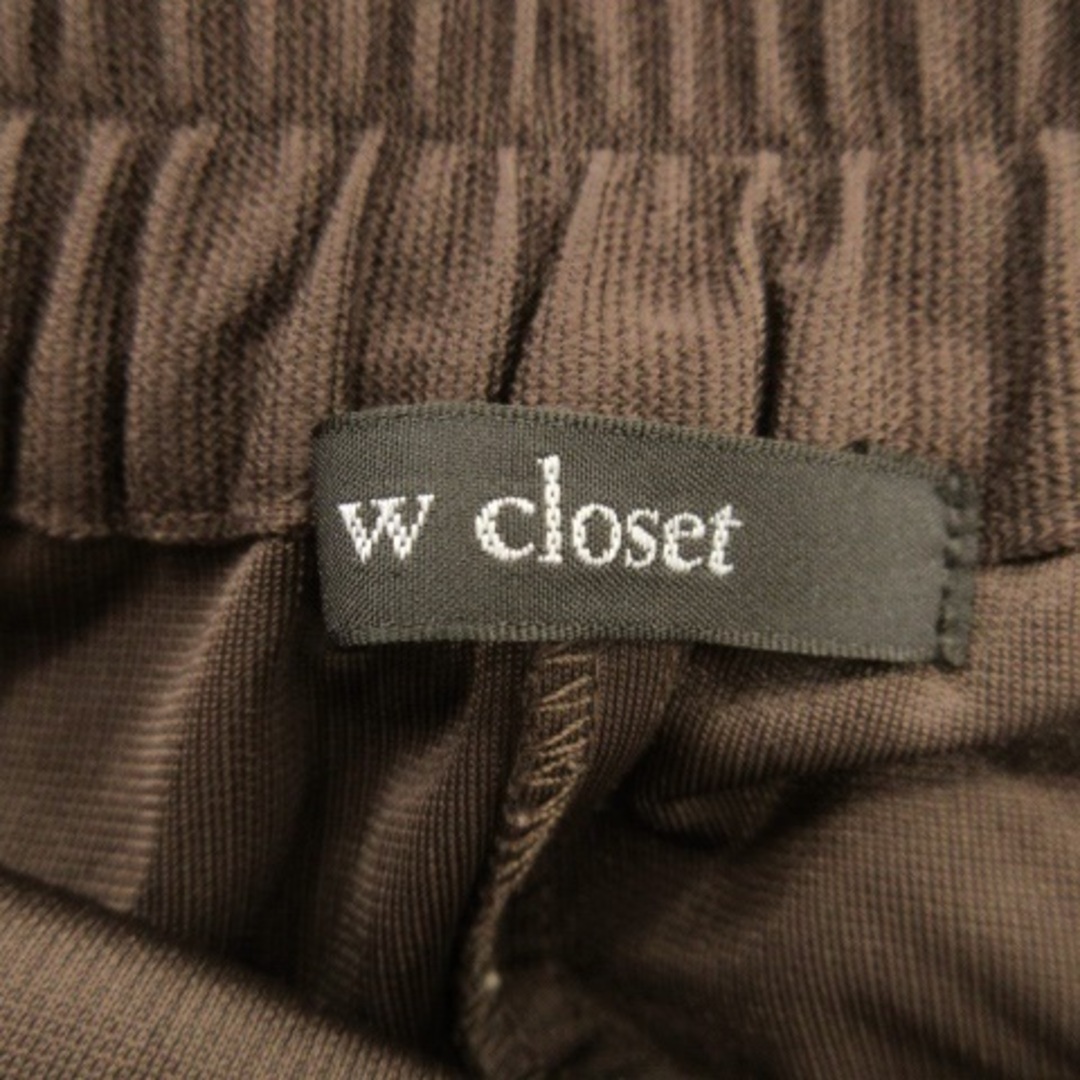 w closet(ダブルクローゼット)のダブルクローゼット スカート フレア ロング ハイウエスト サス付 F 茶 レディースのスカート(ロングスカート)の商品写真