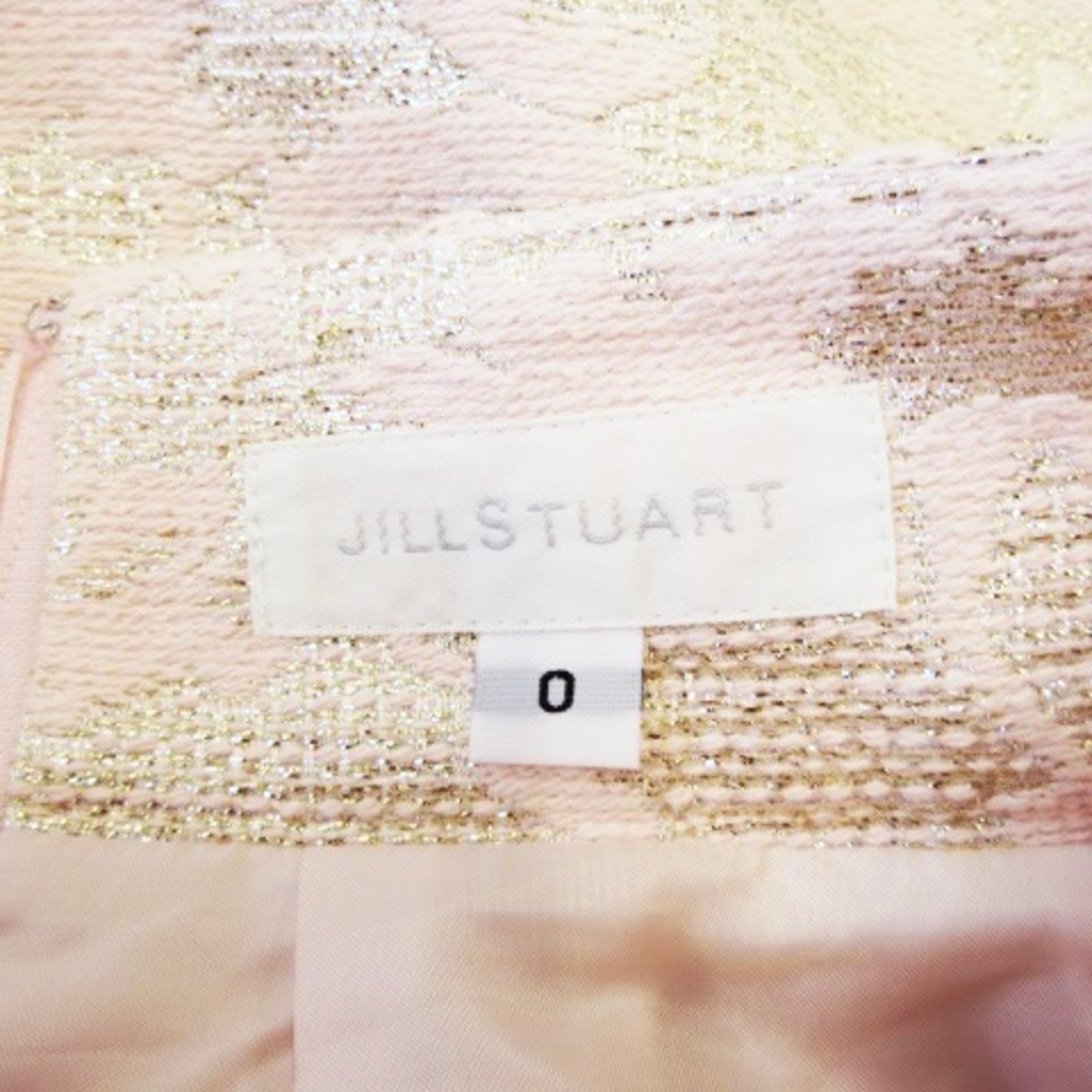 JILLSTUART(ジルスチュアート)のジルスチュアート スカート ジャガード 台形 ミニ ラメ 厚手 花柄 0 ピンク レディースのスカート(ミニスカート)の商品写真