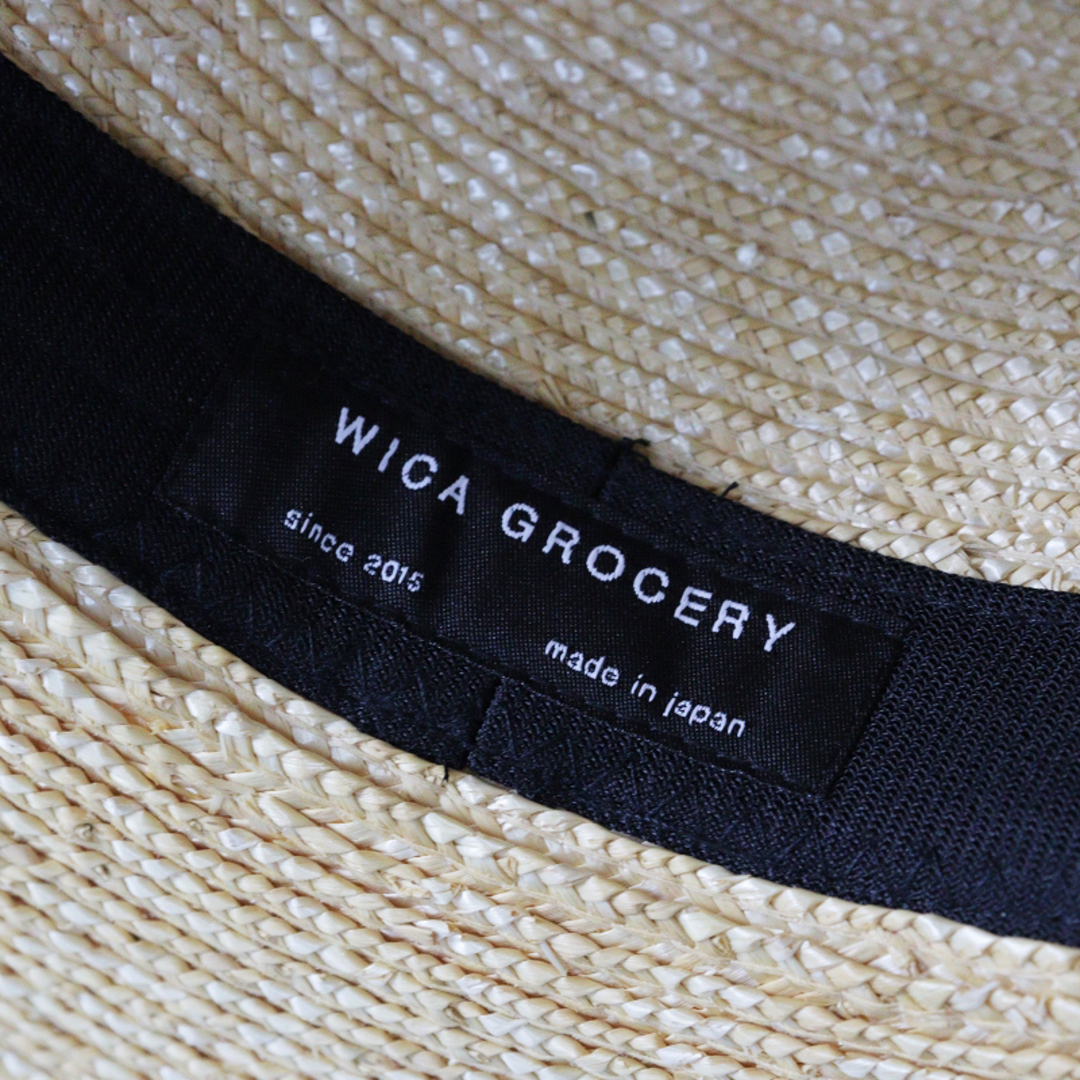 美品 ウィカグロサリー WICA GROCERY つば広 カンカン帽 美品 ウィカグロサリー WICA GROCERY つば広 カンカン帽