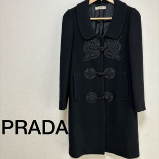 PRADA - 2回のみ着用 正規品 プラダ FOXファー付き ツイードブラック ...