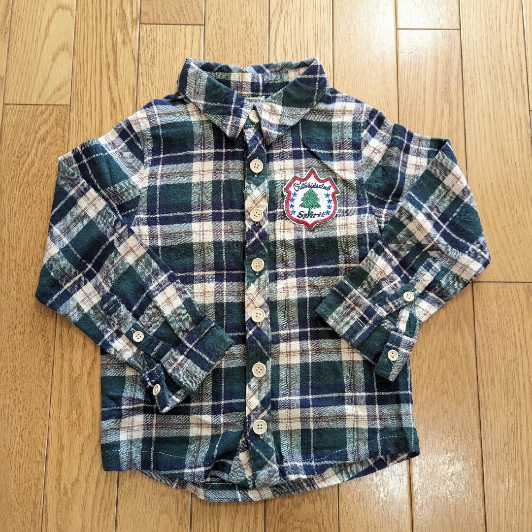 キッズ　チェックシャツ(120) キッズ/ベビー/マタニティのキッズ服男の子用(90cm~)(その他)の商品写真