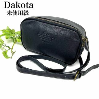 ダコタ(Dakota)の【未使用級】ダコタ アミューズ お財布ショルダーバッグ  山羊革 ブラック 黒(ショルダーバッグ)