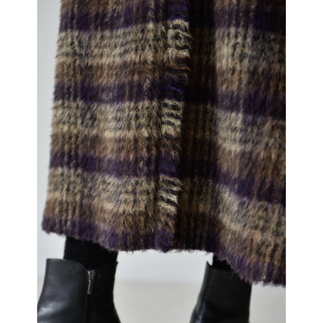 Hug O War(ハグオーワー)のCloth&Cross   Shaggy check fringe skirt  レディースのスカート(ロングスカート)の商品写真