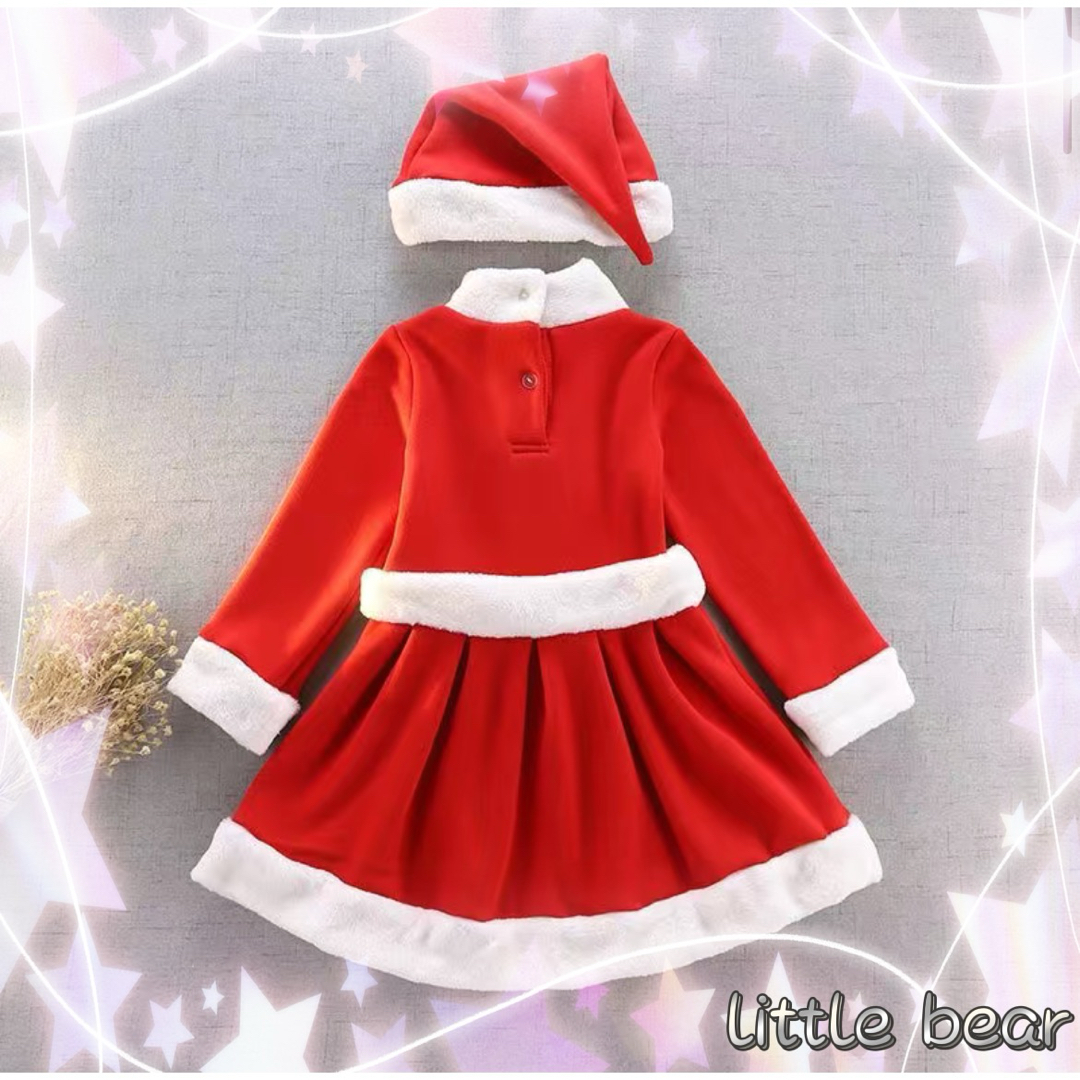 【新品】サンタコスプレ キッズ サンタ服 クリスマス　ワンピース サンタクロース キッズ/ベビー/マタニティのキッズ服女の子用(90cm~)(ワンピース)の商品写真