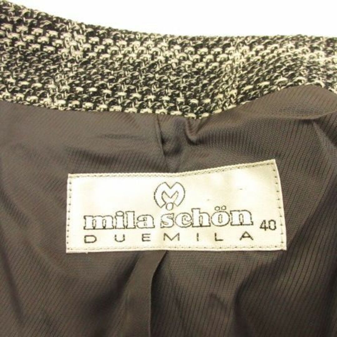 mila schon(ミラショーン)のミラショーン スカートスーツ ツイード 長袖 ひざ丈 黒 40 レディースのフォーマル/ドレス(スーツ)の商品写真