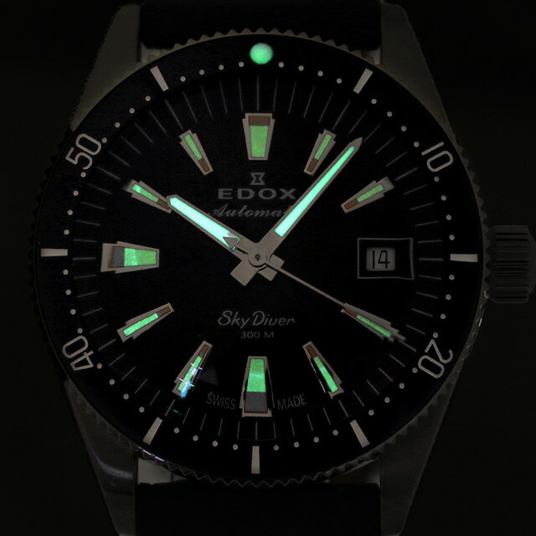 EDOX(エドックス)の【新品】エドックス EDOX 腕時計 メンズ 80131-3BUC-BUICO スカイダイバー 38 デイト オートマティック スペシャルエディション 自動巻き ネイビーxネイビー アナログ表示 メンズの時計(腕時計(アナログ))の商品写真