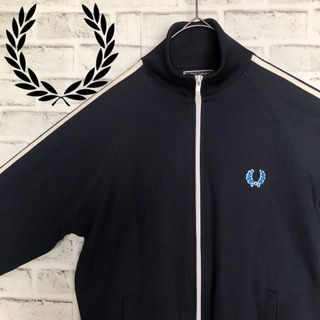 フレッドペリー(FRED PERRY)の90s⭐️Fred Perry トラックジャケットM 刺繍月桂樹vintage紺(ジャージ)