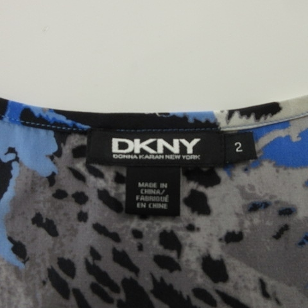 DKNY - DKNY ダナキャラン ワンピース ひざ丈 シルク アニマル ブルー