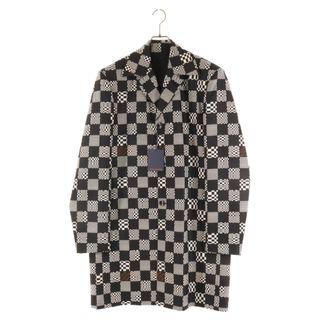 ルイヴィトン(LOUIS VUITTON)のLOUIS VUITTON ルイヴィトン 21SS ディストーテッド ダミエ カーコート チェスターコート ブラック/ホワイト RM211 ZXX HKC71W(フライトジャケット)