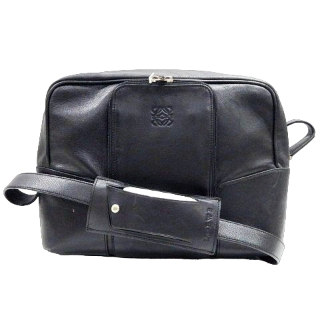 LOEWE - ロエベ LOEWE レザー ショルダーバッグ アナグラム 黒 □U90の