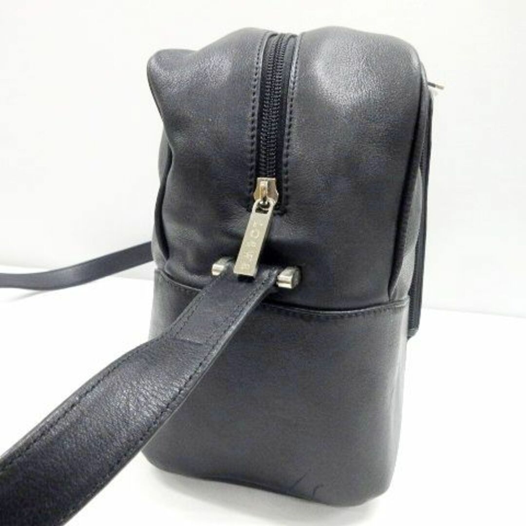 LOEWE - ロエベ LOEWE レザー ショルダーバッグ アナグラム 黒 □U90の