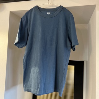 ユニクロ(UNIQLO)のユニクロ　クルーネックTシャツ　ブルー　S(Tシャツ/カットソー(半袖/袖なし))