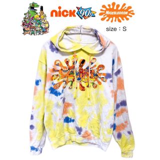 Nickelodeon　nick 90s 　パーカー　S　ダイタイ柄　USA古着(パーカー)