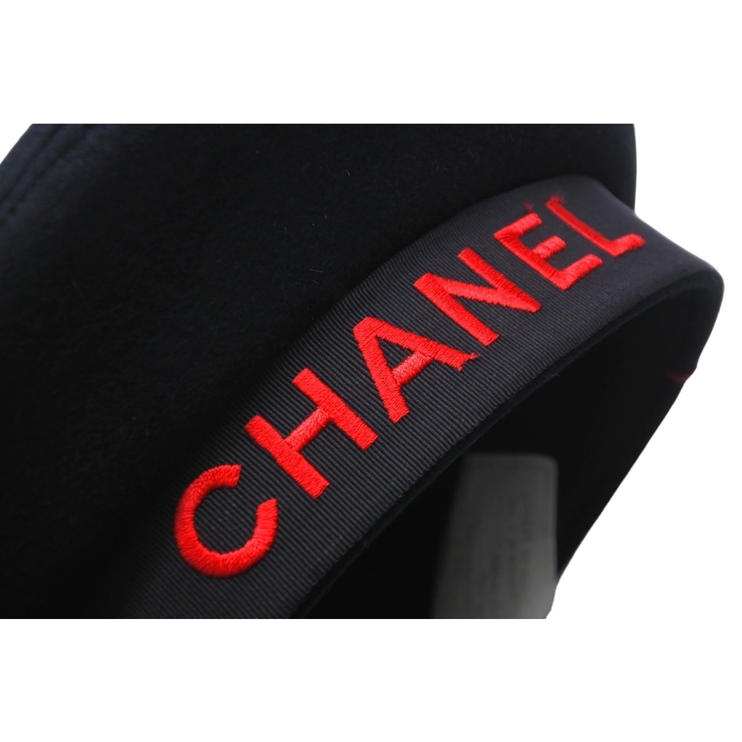 CHANEL(シャネル)のCHANEL シャネル 激レア ベレー帽 花リボン付き ヴィンテージ サイズ57 ブラック 8512003327084 美品 中古 57314 レディースの帽子(ハンチング/ベレー帽)の商品写真