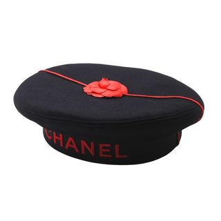 CHANEL - CHANEL シャネル 激レア ベレー帽 花リボン付き ヴィンテージ サイズ57 ブラック 8512003327084 美品 中古 57314