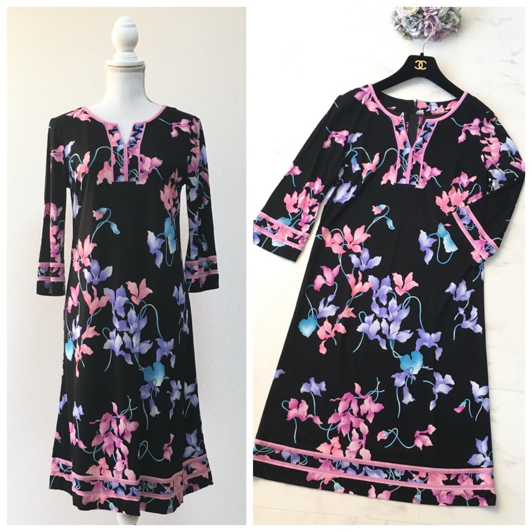 LEONARD - 美品 LEONARD レオナール カンカン エレガント ドレス 花柄