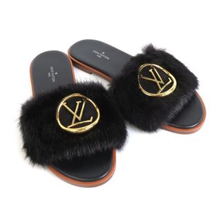 ルイヴィトン(LOUIS VUITTON)のルイ ヴィトン LOUIS VUITTON サンダル ロックイット ミンク/レザー ブラック レディース 送料無料【中古】 r9839f(サンダル)