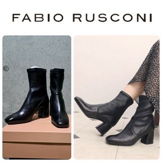 ファビオルスコーニ(FABIO RUSCONI)のファビオルスコーニ　本革ストレッチショートブーツ(ブーツ)