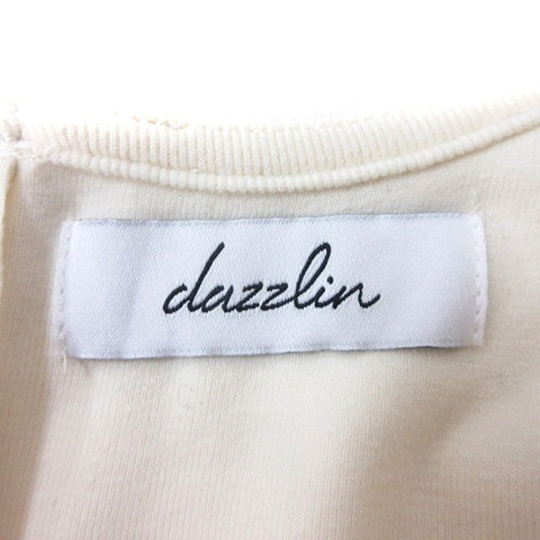 dazzlin(ダズリン)のダズリン ワンピース ミニ チェック 長袖 S 白 アイボリー 茶 ■MO レディースのワンピース(ミニワンピース)の商品写真