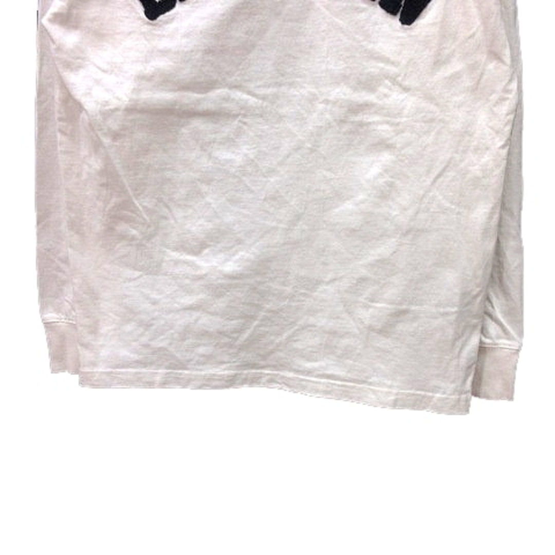 nano・universe(ナノユニバース)のナノユニバース カットソー Tシャツ クルーネック 刺繍 長袖 S 白 ■MO メンズのトップス(Tシャツ/カットソー(七分/長袖))の商品写真