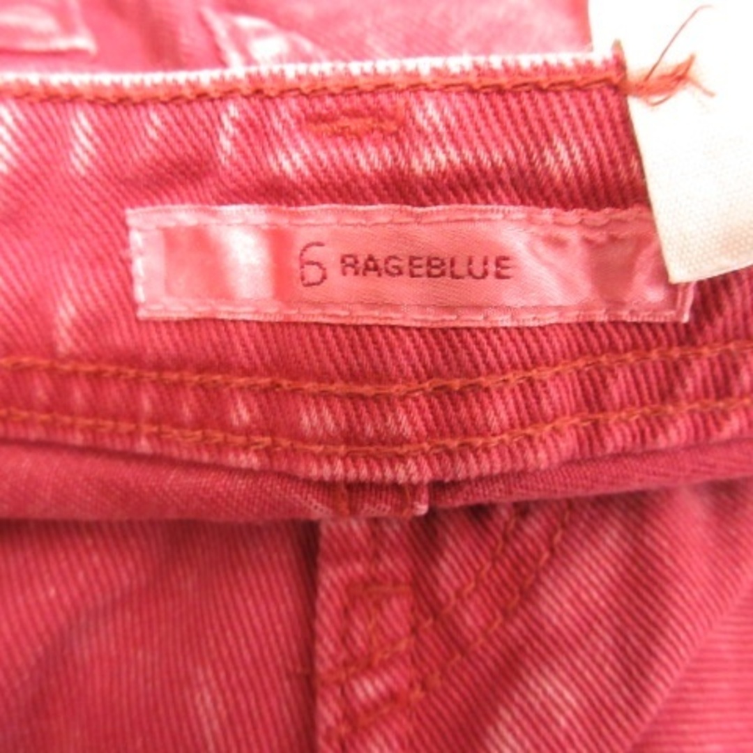 RAGEBLUE(レイジブルー)のレイジブルー テーパードパンツ カラーデニム ダメージ加工 S 赤 レッド  レディースのパンツ(その他)の商品写真