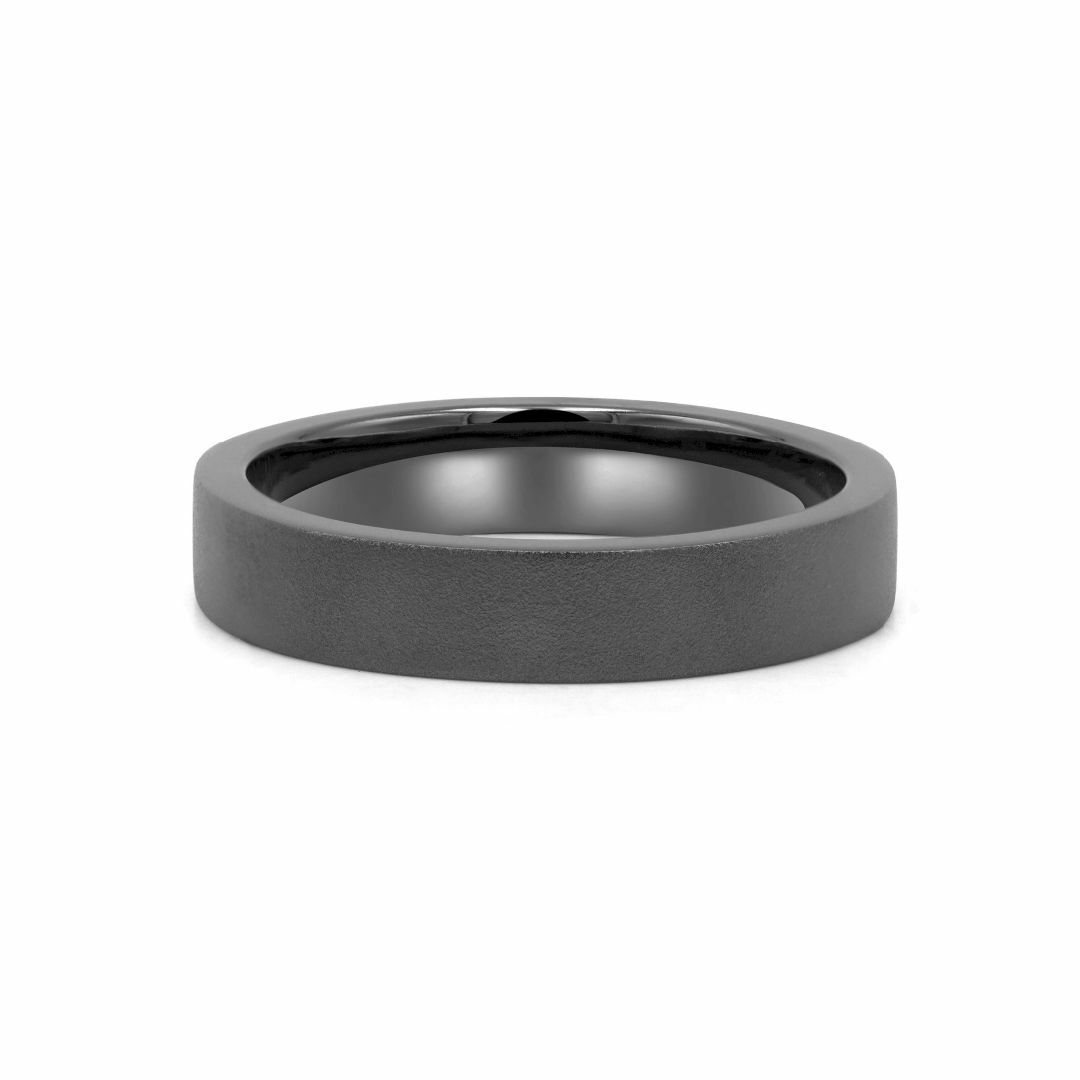 平打ち黒コーティングリング R164W104（4週間発送） レディースのアクセサリー(リング(指輪))の商品写真
