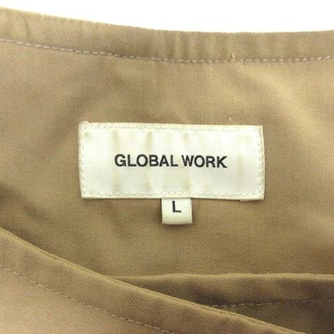 GLOBAL WORK(グローバルワーク)のGLOBAL WORK ノーカラーコート ダブル スプリング L ベージュ レディースのジャケット/アウター(スプリングコート)の商品写真