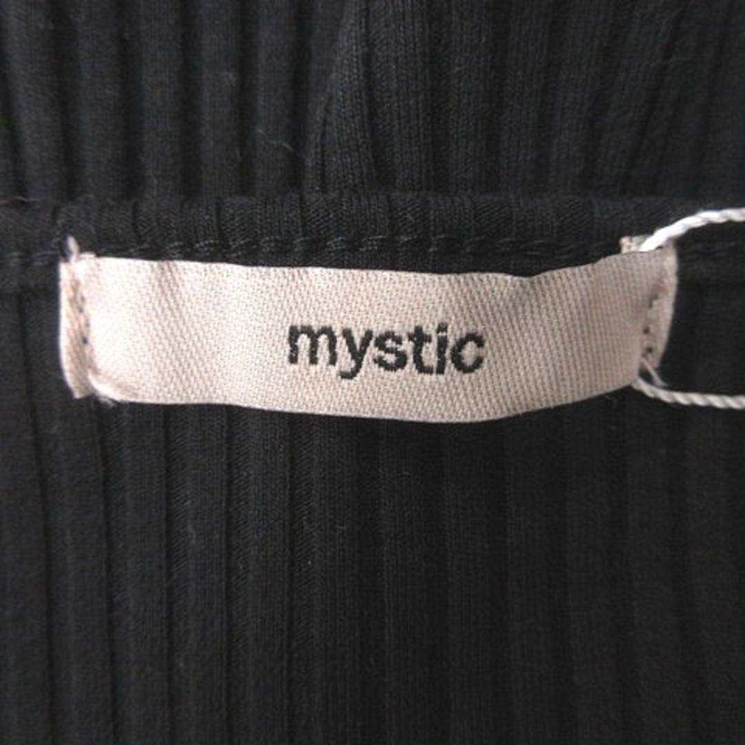mystic(ミスティック)のミスティック ニット カットソー ショート丈 リブ 長袖 F 黒 ■MO レディースのトップス(ニット/セーター)の商品写真