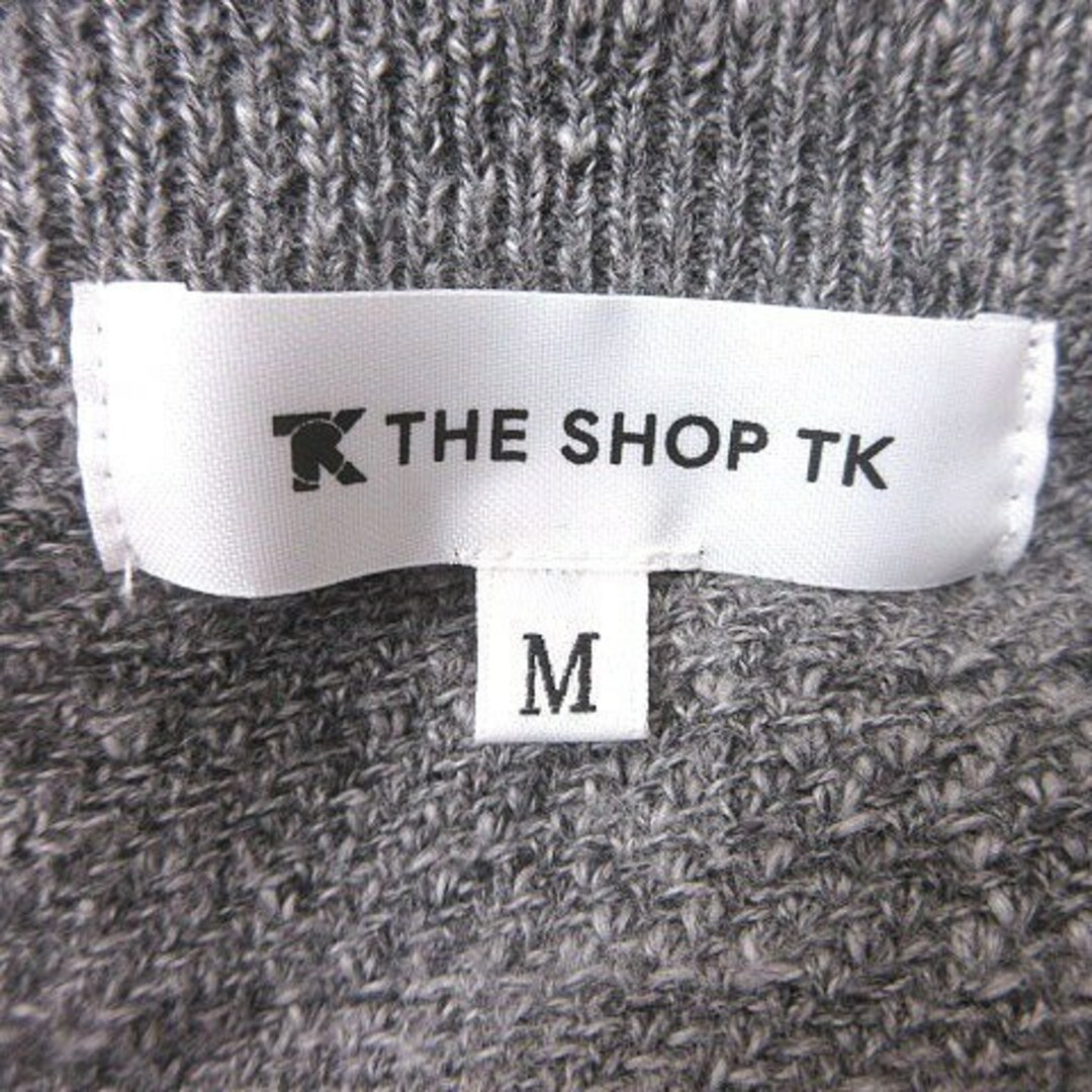 THE SHOP TK(ザショップティーケー)のザショップティーケー ニット セーター ボーダー 長袖 M グレー 白 ■MO メンズのトップス(ニット/セーター)の商品写真