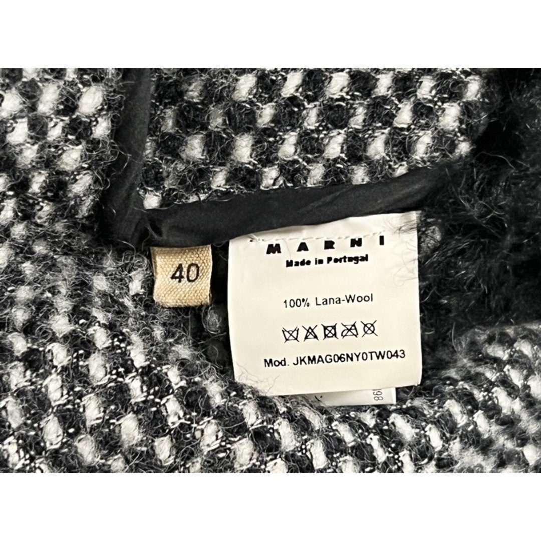 Marni(マルニ)のMARNI マルニ ツイード調 ニット ファー付き フーデッドコート size 40 ブラック レディース 正規品 レディースのジャケット/アウター(ニットコート)の商品写真