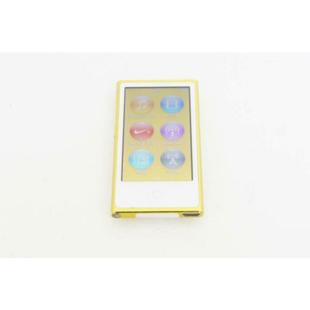 【中古】Appleアップル 第7世代 iPod nano 16GB イエロー MD476J スマホ/家電/カメラのオーディオ機器(ポータブルプレーヤー)の商品写真