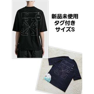 オフホワイト(OFF-WHITE)の激安！【新品未使用】サイズS オフホワイト　アロースケート　Tシャツ　ブラック(Tシャツ/カットソー(半袖/袖なし))