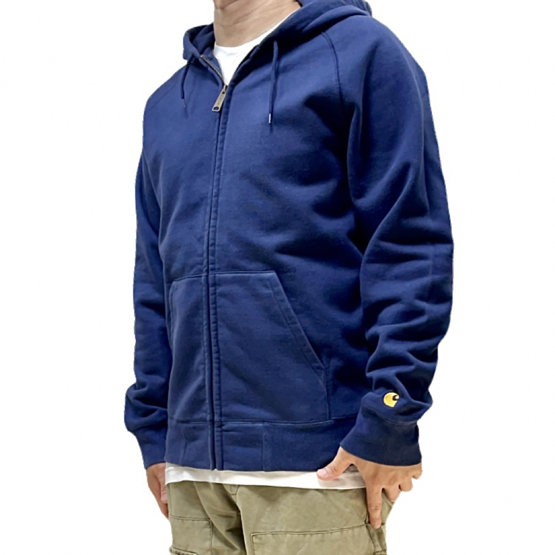 Charhartt WIP(カーハートダブリューアイピー)の中古 carhartt wip 袖 刺繍ロゴ 定番 無地 ジップアップ パーカー メンズのトップス(パーカー)の商品写真