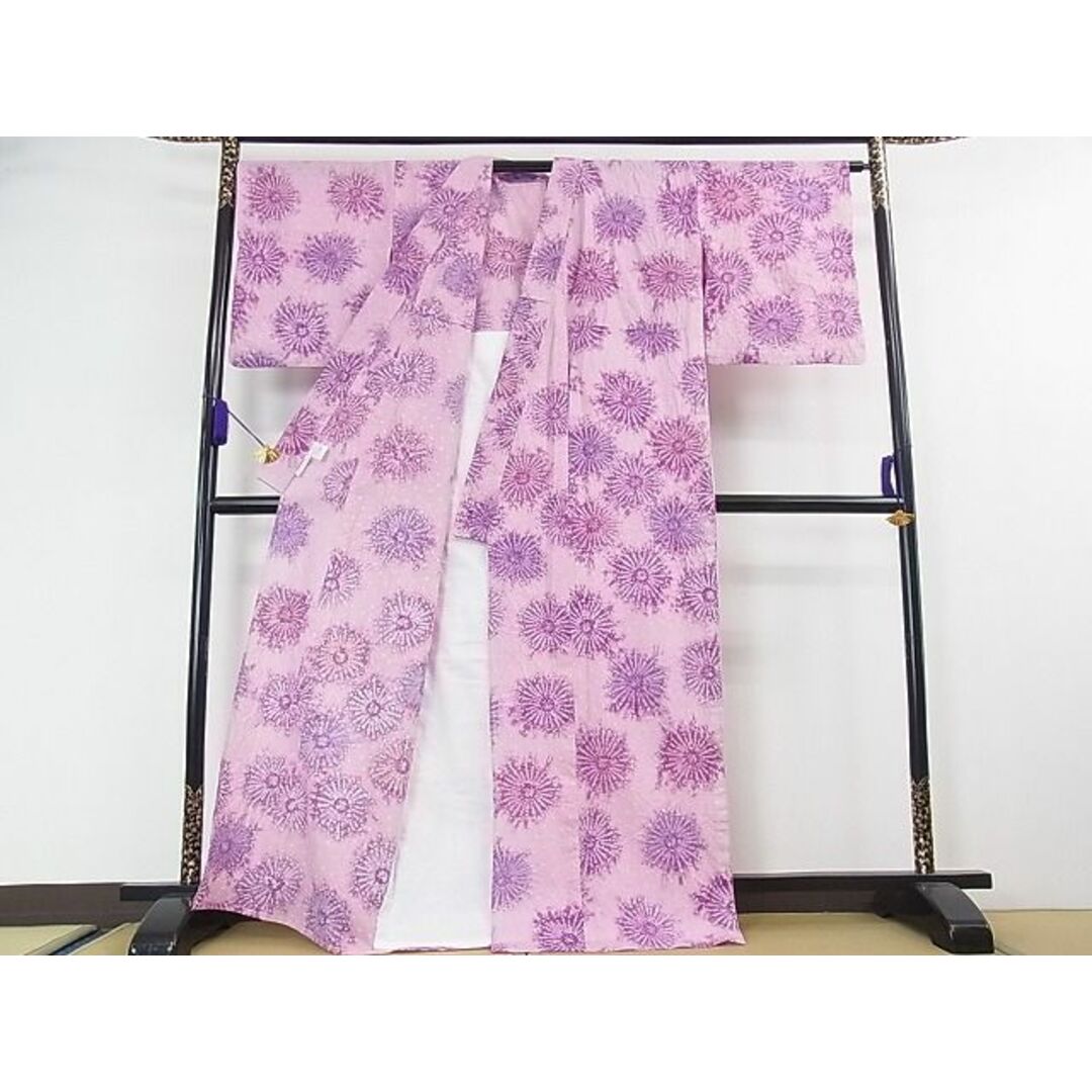 平和屋2□極上 夏物 浴衣 有松鳴海絞り 舞花文 やまと誂製 綿 逸品